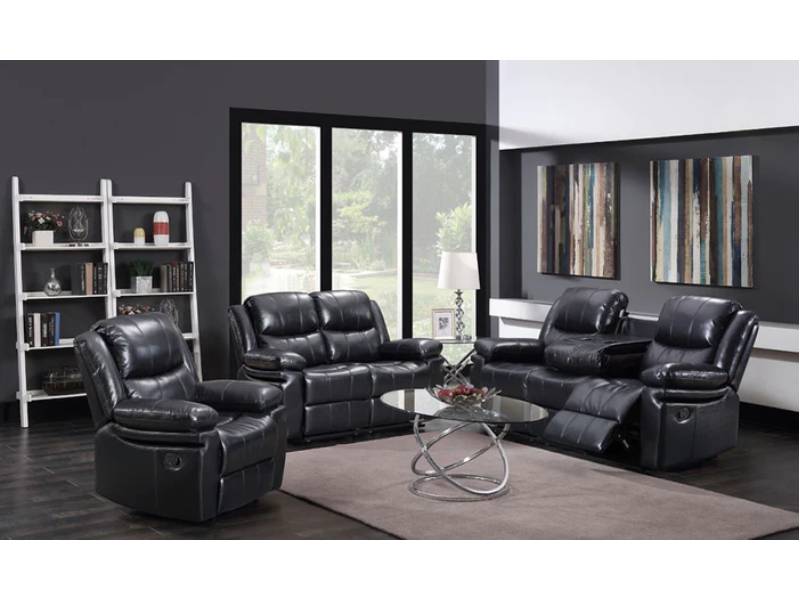 Modern Leather Recliner Sofa Set
